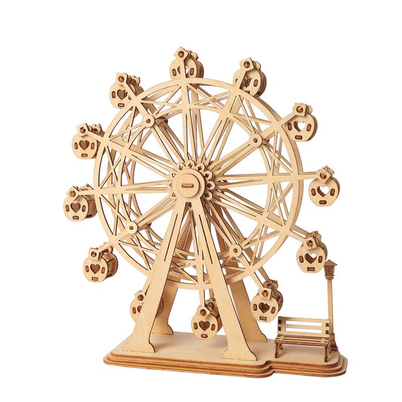 عجلة ملاهي خشبية ثلاثية الأبعاد – Ferris Wheel Wooden Puzzle