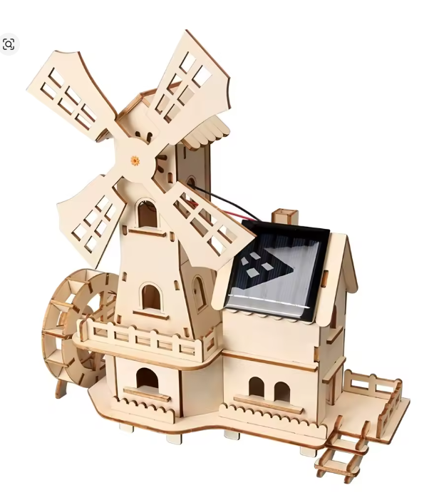 طاحونة هواء تعمل بالطاقة الشمسية (Wooden STEM Kit)
