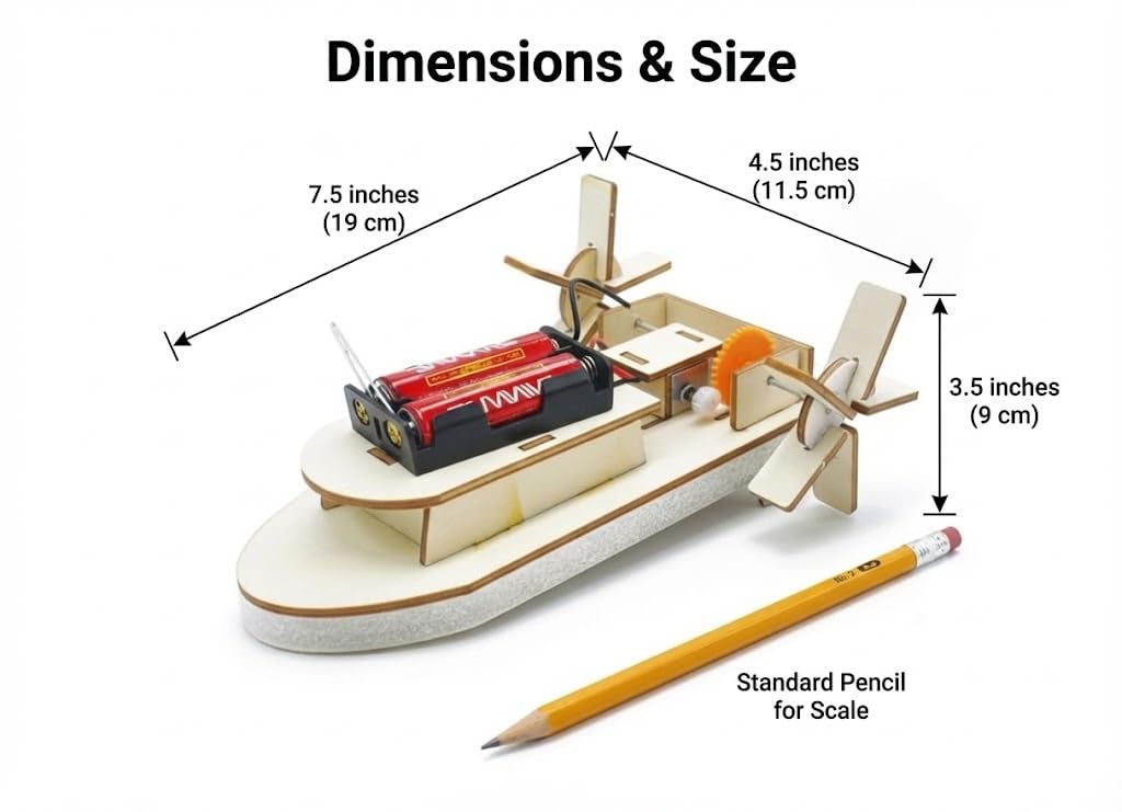 قارب ميكانيكي خشبي – Wooden Mechanical Boat STEM Kit