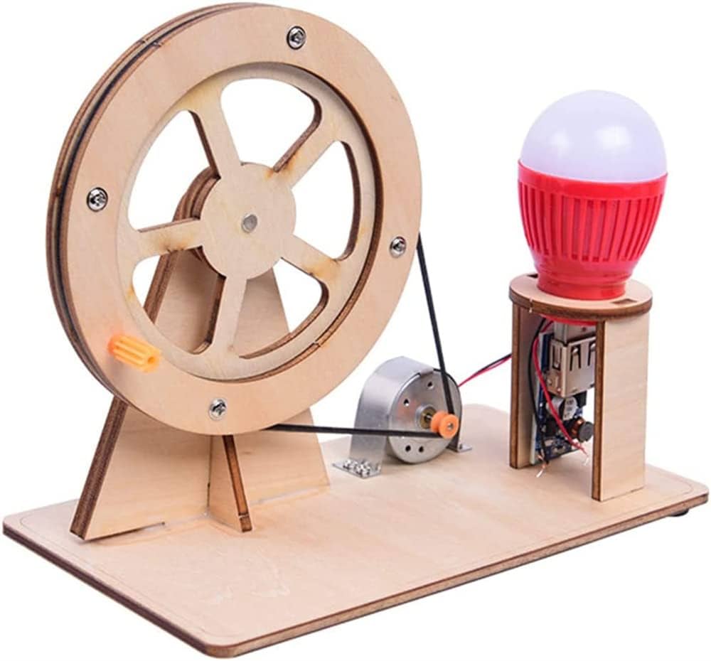 مولد كهرباء خشبي تعليمي – STEM Hand Generator Kit