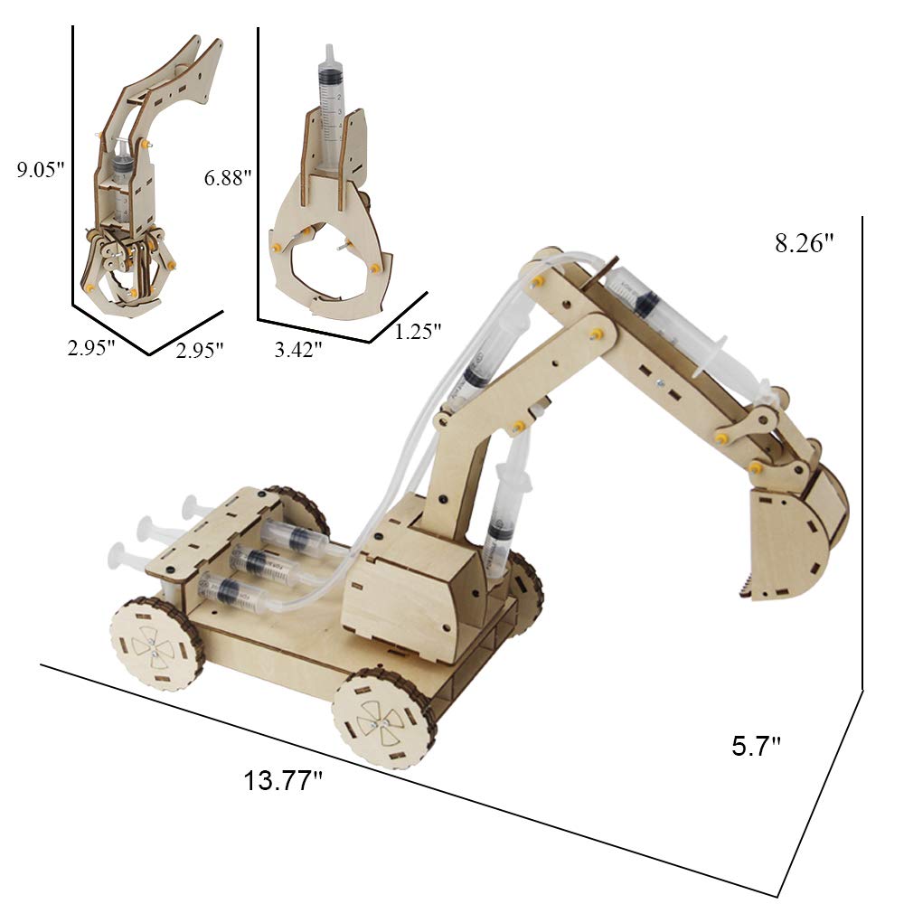 حفارة خشبية تعليمية – Wooden Excavator STEM Kit