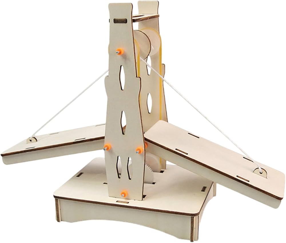 كوبري خشبي متحرك تعليمي – STEM Wooden Drawbridge Kit