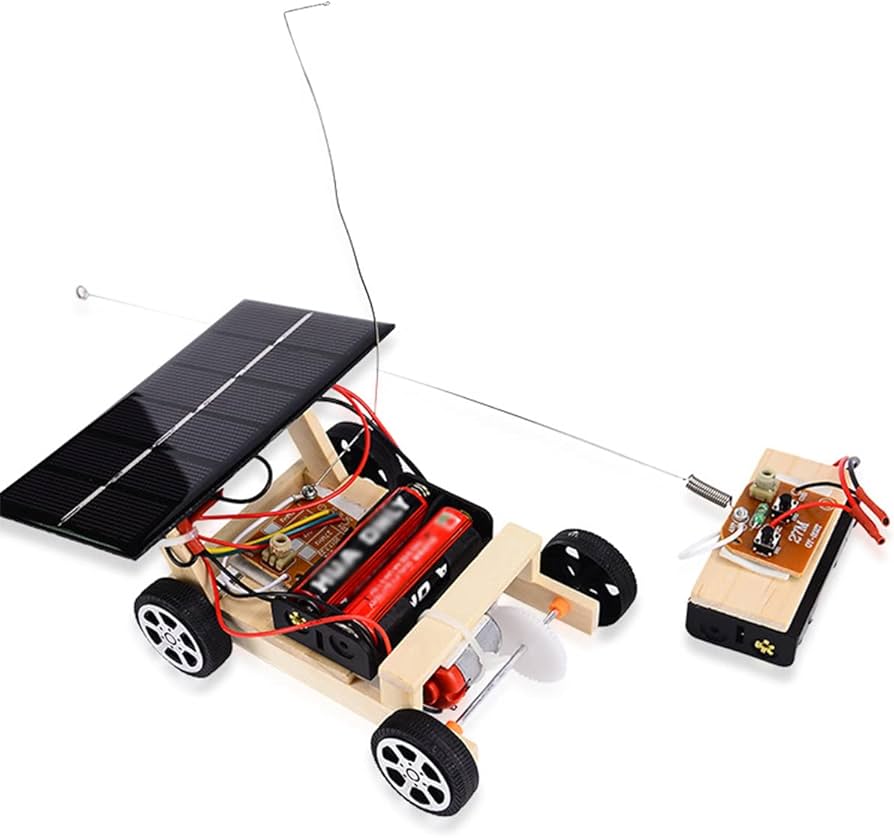 سيارة خشبية تعمل بالطاقة الشمسية – Solar Powered Wooden Car STEM Kit