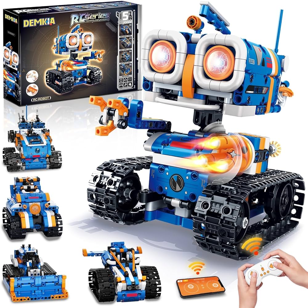 روبوت ذكي قابل للبرمجة STEM Robot Tank Building Kit مع تحكم عبر الهاتف